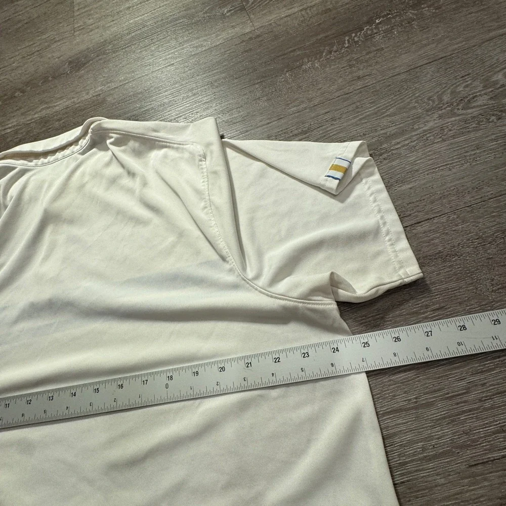 Under Armour Polo Shirt Mens 2XL White Striped Polyester UCLA HeatGear Golf Top